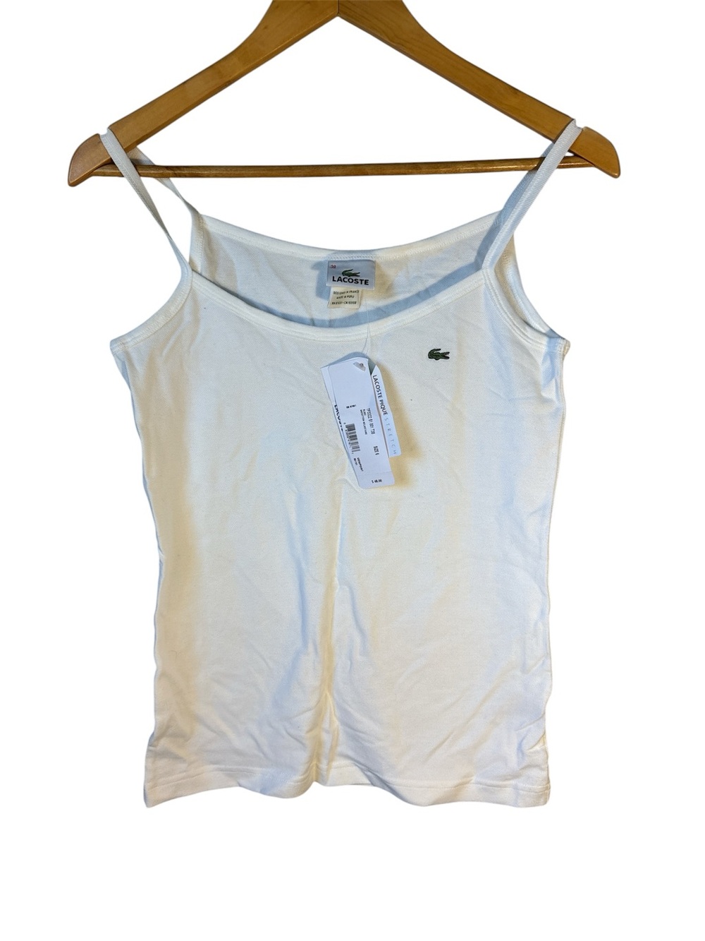 Lacoste white pique NWT tank size 6 (38) preppy closet staple